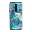 Turquoise Geometrical Marble Glass Case for Xiaomi Redmi K20 Online