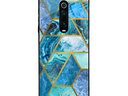 Turquoise Geometrical Marble Glass Case for Xiaomi Redmi K20 Online