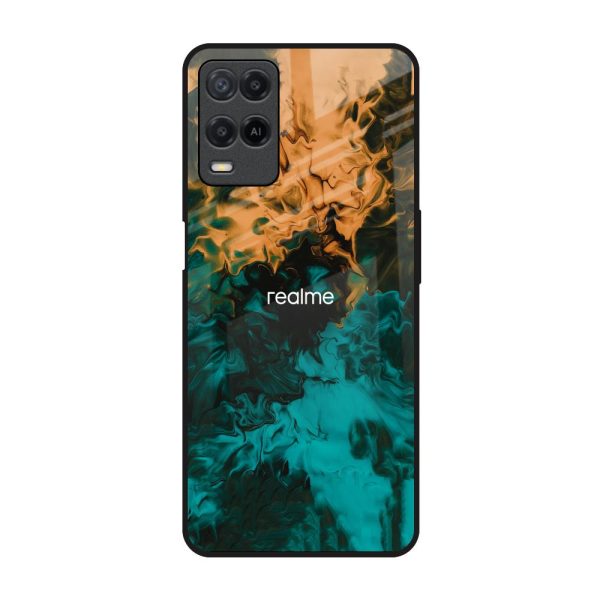 Watercolor Wave Glass Case for Realme 8 Discount