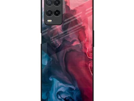 Blue & Red Smoke Glass Case for Realme 8 Online now