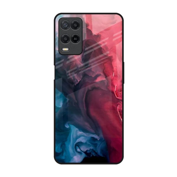 Blue & Red Smoke Glass Case for Realme 8 Online now