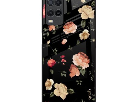 Black Spring Floral Glass Case for Realme 8 Cheap