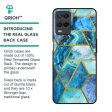 Turquoise Geometrical Marble Glass Case for Realme 8 Online now