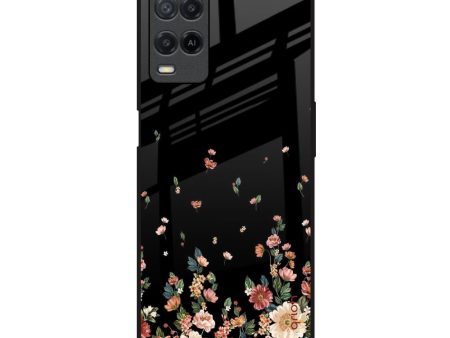 Floating Floral Print Glass Case for Realme 8 Supply