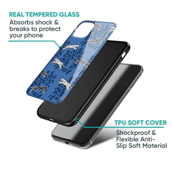 Blue Cheetah Glass Case for Realme 8 on Sale