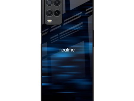 Blue Rough Abstract Glass Case for Realme 8 For Discount