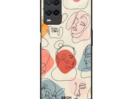 Abstract Faces Glass Case for Realme 8 For Cheap