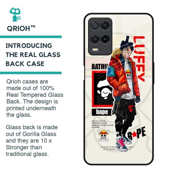 Bape Luffy Glass Case for Realme 8 Online Sale