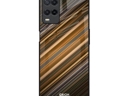 Diagonal Slash Pattern Glass Case for Realme 8 Fashion