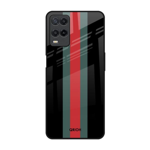 Vertical Stripes Glass Case for Realme 8 Hot on Sale