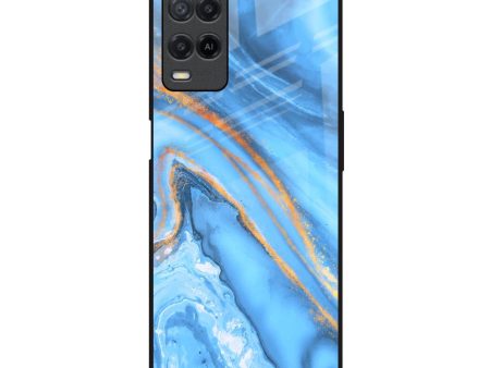 Vibrant Blue Marble Glass Case for Realme 8 For Cheap