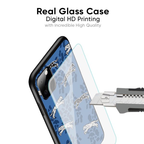 Blue Cheetah Glass Case for Realme 8 on Sale