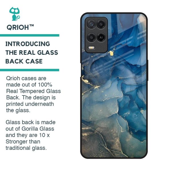 Blue Cool Marble Glass Case for Realme 8 Discount