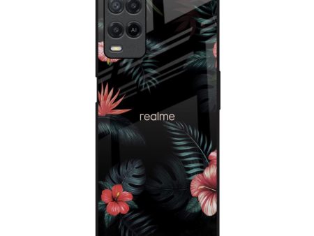 Tropical Art Flower Glass Case for Realme 8 For Sale