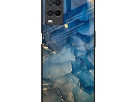 Blue Cool Marble Glass Case for Realme 8 Discount