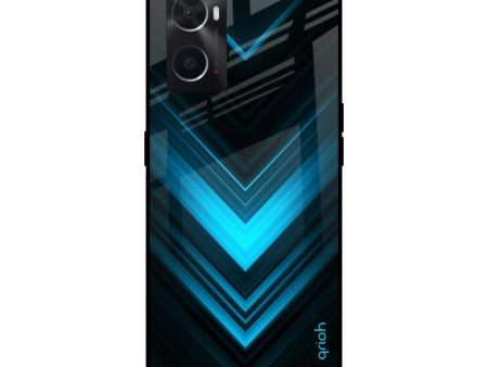 Vertical Blue Arrow Glass Case For Oppo A36 For Cheap