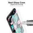 Tropical Leaves & Pink Flowers Glass Case for Oppo F19 Pro For Cheap