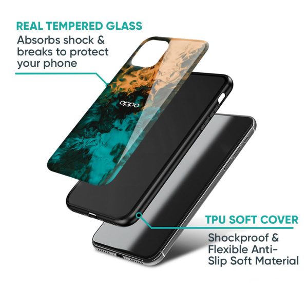 Watercolor Wave Glass Case for Oppo Reno8T 5G Cheap