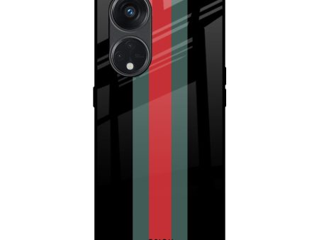 Vertical Stripes Glass Case for Oppo Reno8T 5G For Cheap