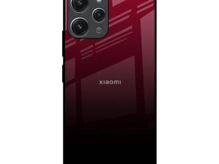 Wine Red Glass Case For Redmi 12 Cheap