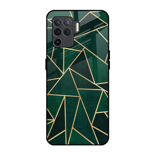 Abstract Green Glass Case For Oppo F19 Pro Sale