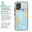 Travel Map Glass Case for Redmi K50i 5G Fashion