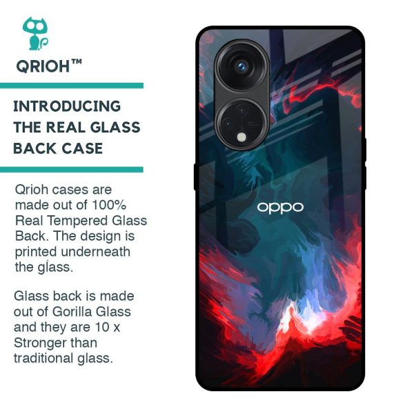 Brush Art Glass Case For Oppo Reno8T 5G Online Sale