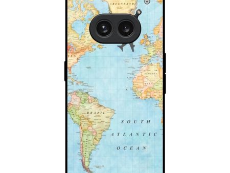 Travel Map Glass Case for Nothing Phone 2a 5G Fashion