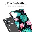 Tropical Leaves & Pink Flowers Glass Case for Nothing Phone 2a Plus Cheap