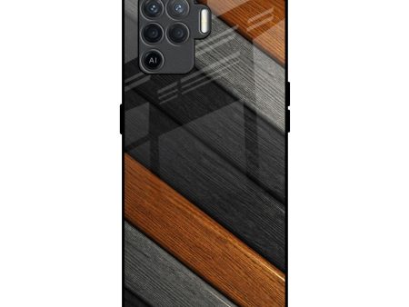 Tri Color Wood Glass Case for Oppo F19 Pro For Discount