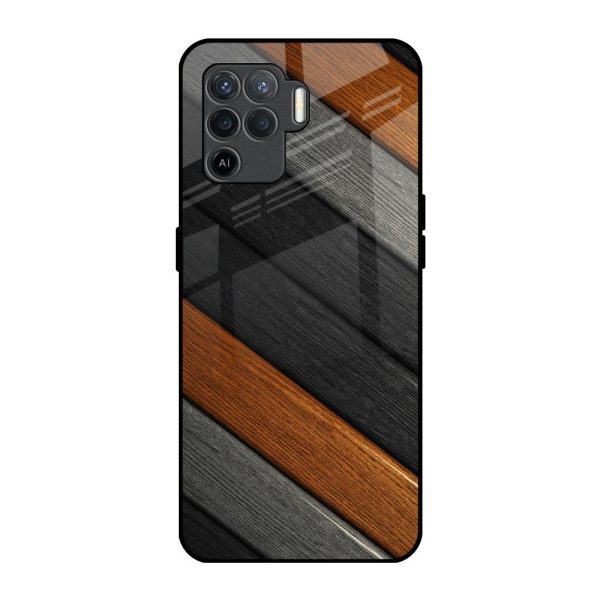 Tri Color Wood Glass Case for Oppo F19 Pro For Discount