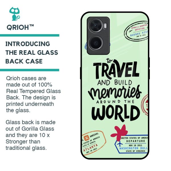 Travel Stamps Glass Case for Oppo A96 Fashion