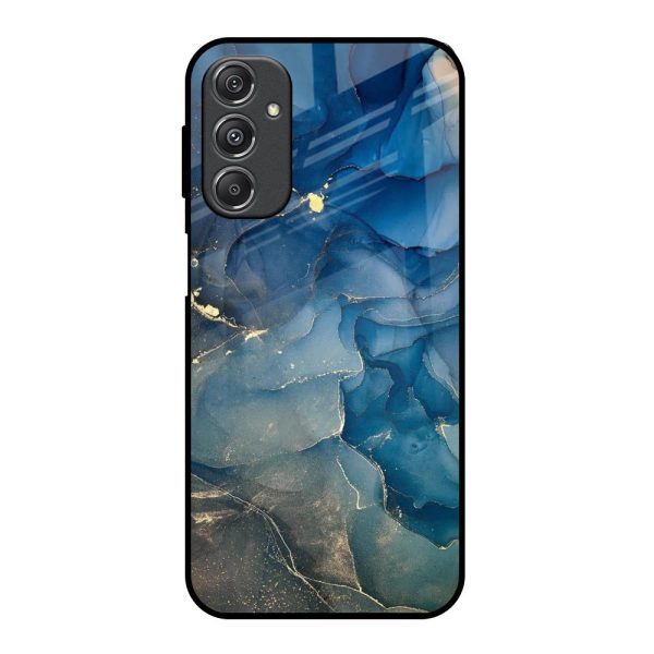 Blue Cool Marble Glass Case for Samsung Galaxy M34 5G on Sale