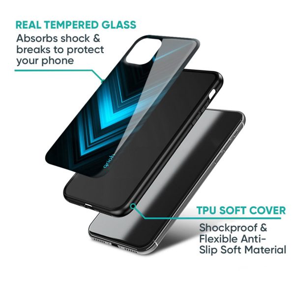 Vertical Blue Arrow Glass Case For Oppo F19 Pro Online Hot Sale