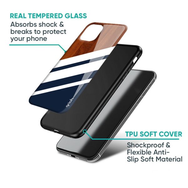 Bold Stripes Glass Case for Oppo A96 For Sale