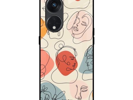 Abstract Faces Glass Case for Oppo Reno8T 5G Online now