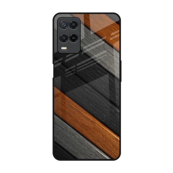 Tri Color Wood Glass Case for Realme 8 Online now