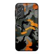 Camouflage Orange Glass Case For Samsung Galaxy M34 5G Online