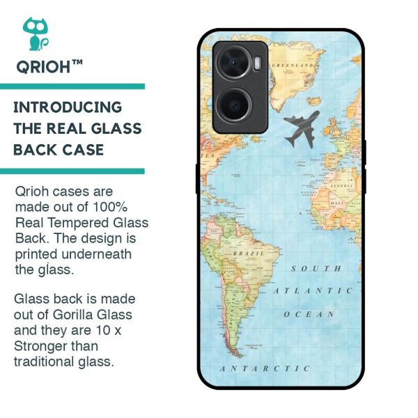 Travel Map Glass Case for Oppo A96 Online now