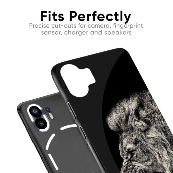 Brave Lion Glass Case for Nothing Phone 2a Plus Fashion