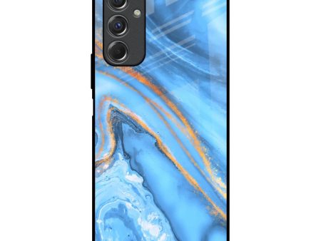 Vibrant Blue Marble Glass Case for Samsung Galaxy F34 5G Discount