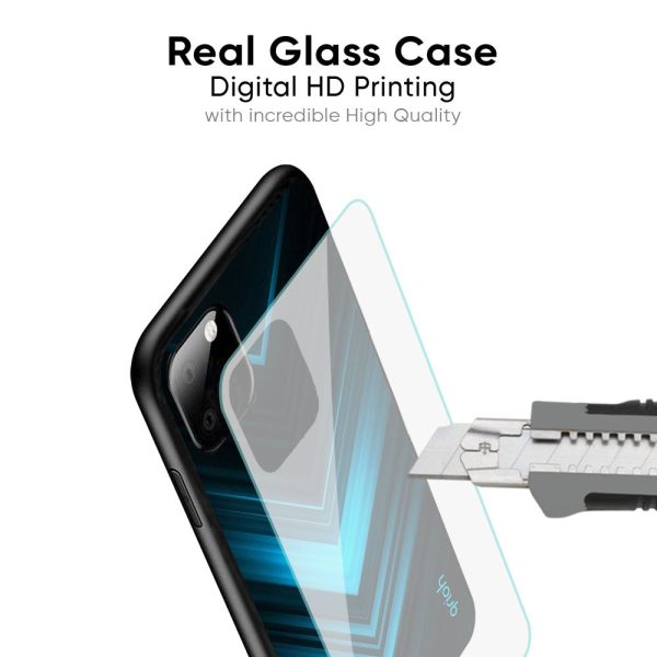 Vertical Blue Arrow Glass Case For Oppo A76 Sale