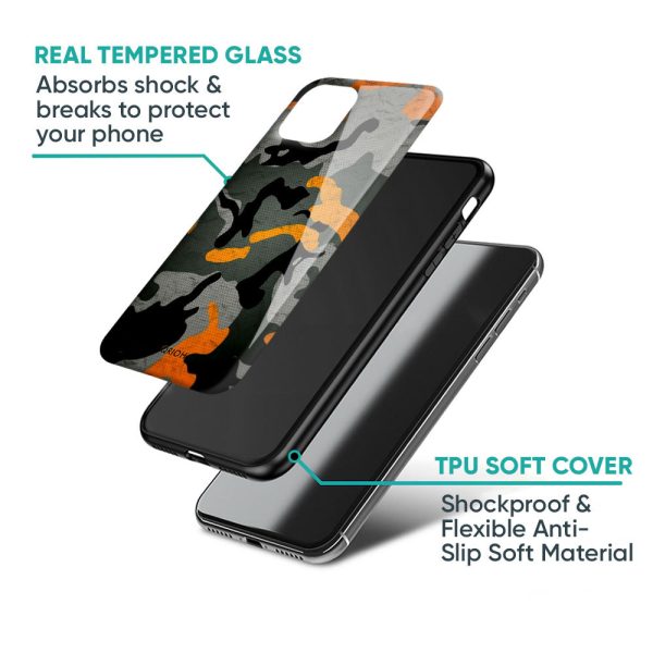 Camouflage Orange Glass Case For Redmi 12 Cheap