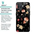 Black Spring Floral Glass Case for Oppo F19 Pro Online Sale