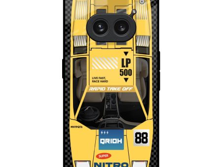 Yellow Racing Car Glass Case for Nothing Phone 2a Plus Supply