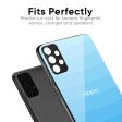 Wavy Blue Pattern Glass Case for Oppo F19 Pro Discount