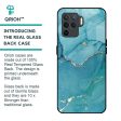 Blue Golden Glitter Glass Case for Oppo F19 Pro Discount