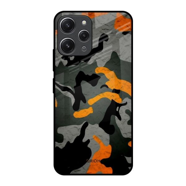 Camouflage Orange Glass Case For Redmi 12 Cheap