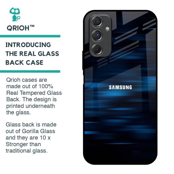 Blue Rough Abstract Glass Case for Samsung Galaxy F34 5G Discount