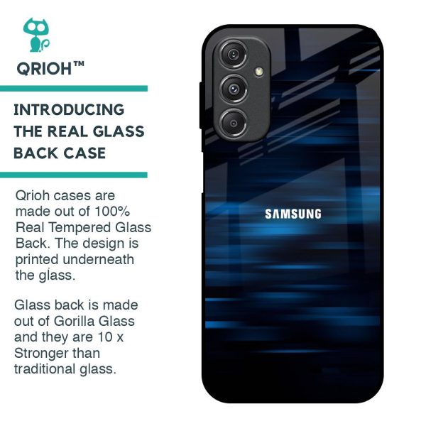 Blue Rough Abstract Glass Case for Samsung Galaxy M34 5G Online Sale